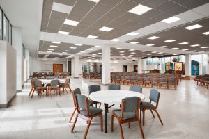 Social hall renovation provides transitional worship for Jewish congregation after arson attack. Congregation Beth Israel.