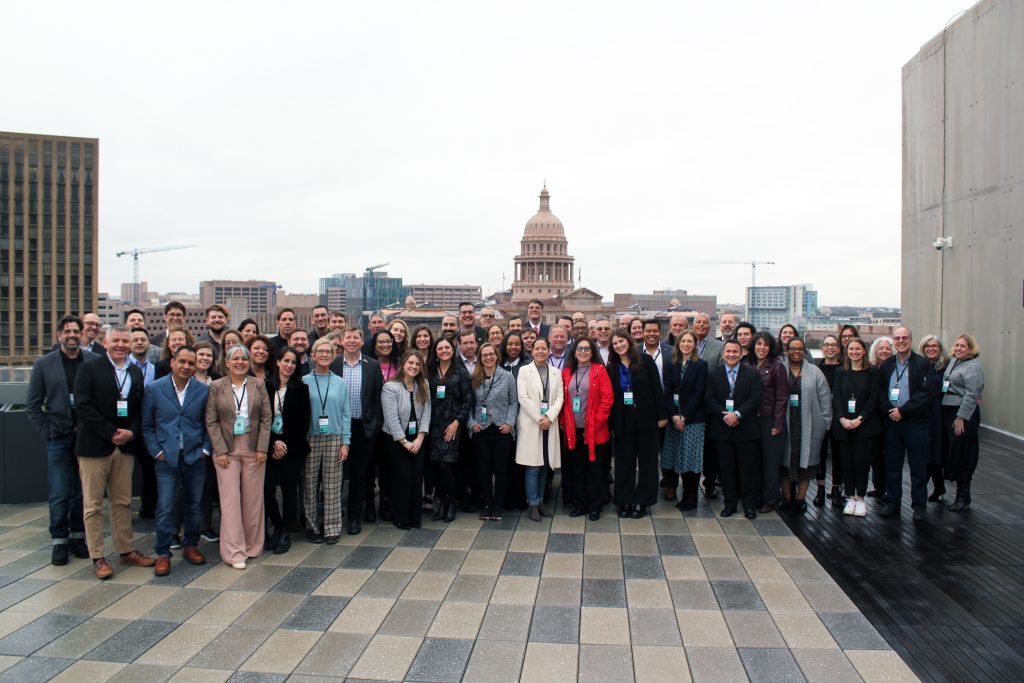 Photo of Texas architects assembled at Austin Capitol preparing to meet with legislators. Used with permission from Texas Society of Architects.